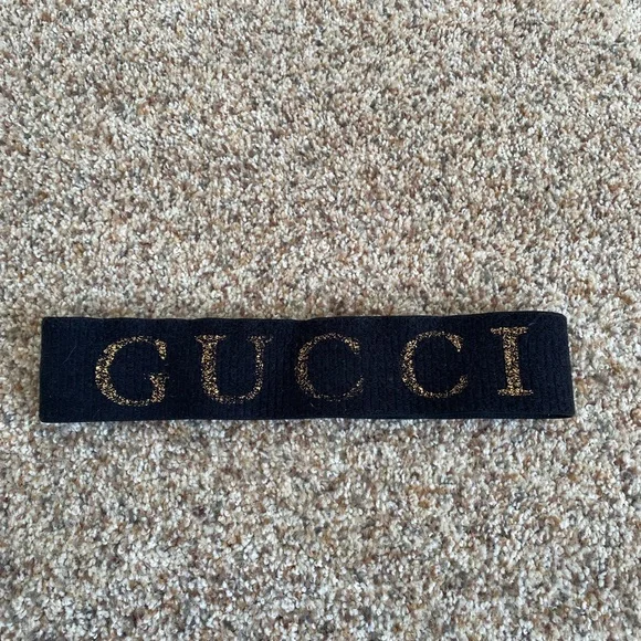 Gucci | Accessories | Unisex Gucci Black And Gold Headband  display picture 3